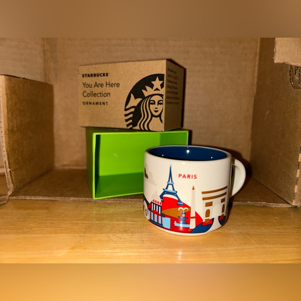 Starbucks 2oz PARIS FRANCE Europe You Are Here YAH Mug Ornament Espresso Cup 25